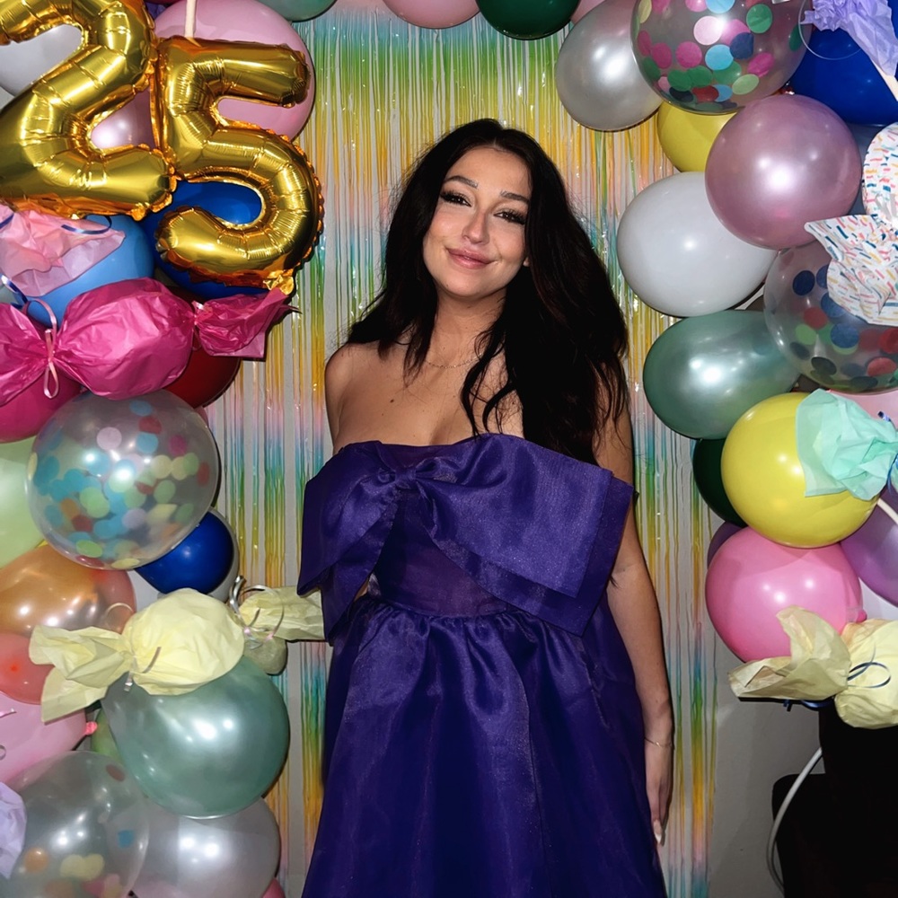 FOREVER 21 Purple Organza Bow Cupcake Mini Dress | Size S